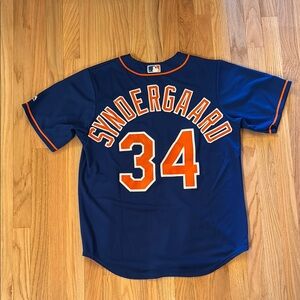 Mets Noah Syndergaard Blue and Orange Baseball Jersey